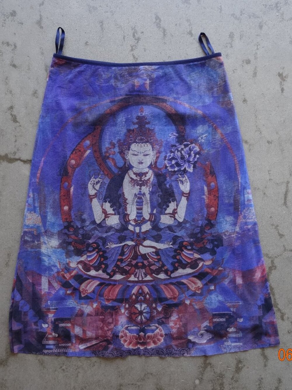 Vintage Y2k Vivienne Tam Buddha Mesh Cyber Core Skirt Womens 2